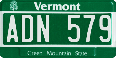 VT license plate ADN579