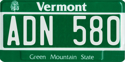 VT license plate ADN580