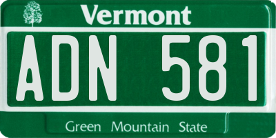 VT license plate ADN581