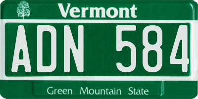 VT license plate ADN584