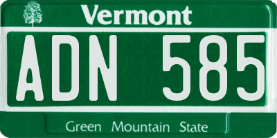 VT license plate ADN585