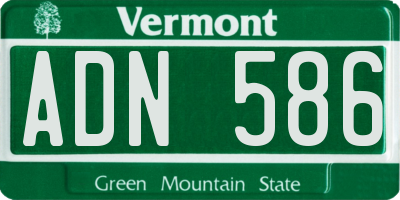 VT license plate ADN586