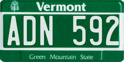 VT license plate ADN592