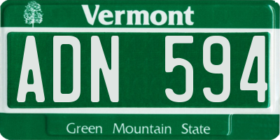VT license plate ADN594