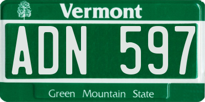 VT license plate ADN597