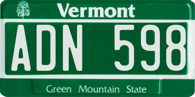 VT license plate ADN598