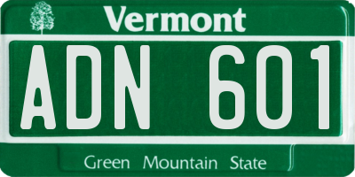 VT license plate ADN601