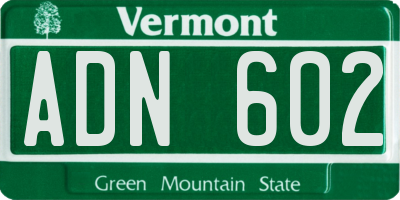 VT license plate ADN602