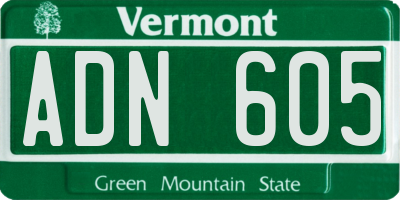 VT license plate ADN605