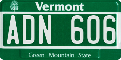 VT license plate ADN606