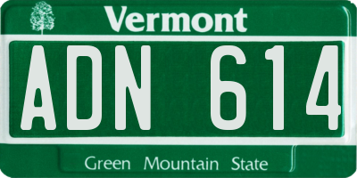 VT license plate ADN614