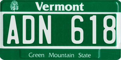 VT license plate ADN618
