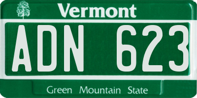 VT license plate ADN623