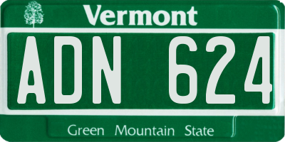 VT license plate ADN624