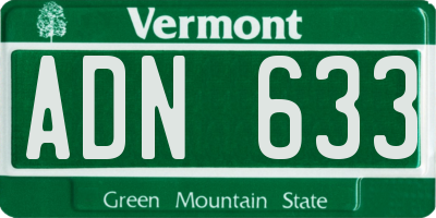 VT license plate ADN633