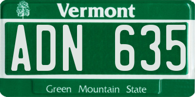 VT license plate ADN635