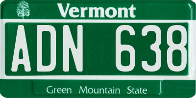 VT license plate ADN638
