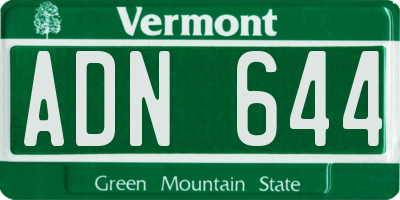VT license plate ADN644