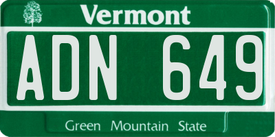 VT license plate ADN649