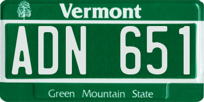 VT license plate ADN651