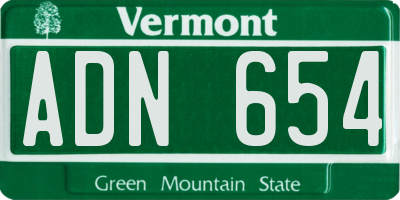 VT license plate ADN654
