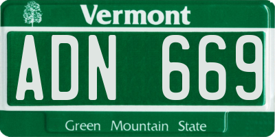 VT license plate ADN669