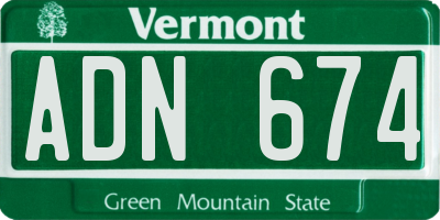 VT license plate ADN674