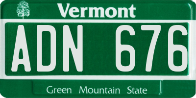 VT license plate ADN676