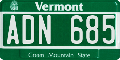 VT license plate ADN685