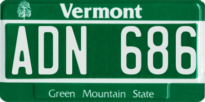 VT license plate ADN686