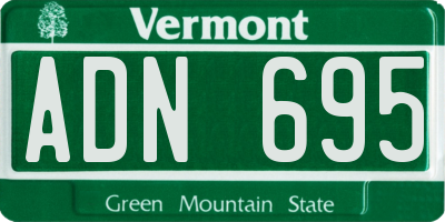 VT license plate ADN695