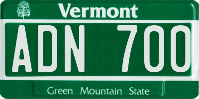 VT license plate ADN700