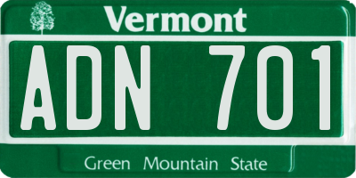VT license plate ADN701