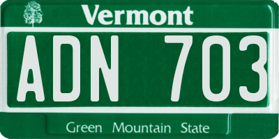VT license plate ADN703