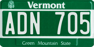 VT license plate ADN705
