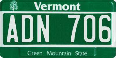 VT license plate ADN706