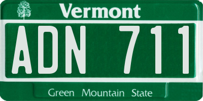 VT license plate ADN711
