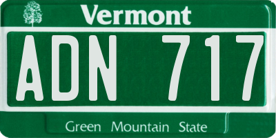 VT license plate ADN717