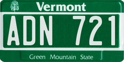 VT license plate ADN721