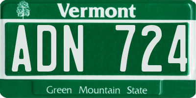 VT license plate ADN724