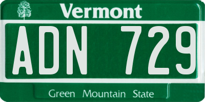 VT license plate ADN729