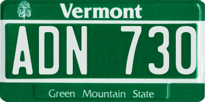 VT license plate ADN730