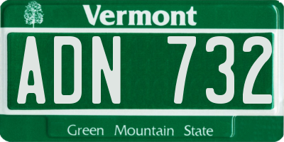 VT license plate ADN732