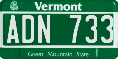 VT license plate ADN733