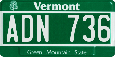 VT license plate ADN736