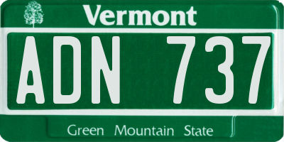 VT license plate ADN737