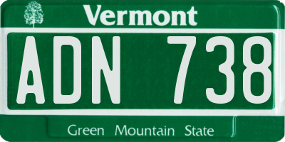 VT license plate ADN738