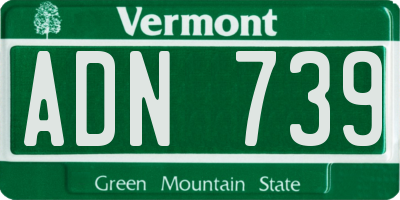 VT license plate ADN739