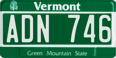 VT license plate ADN746