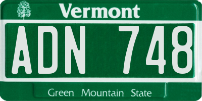 VT license plate ADN748